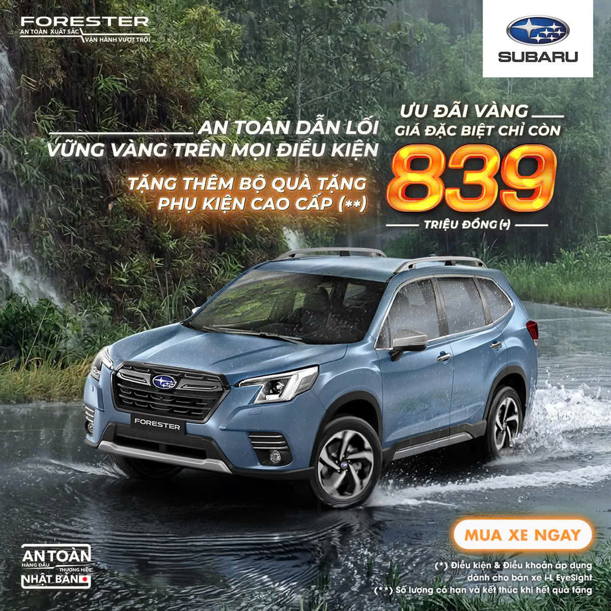 Khuyến m&atilde;i khi mua xe Subaru